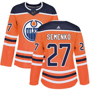 Authentic Adidas Women's Dave Semenko Edmonton Oilers r Home Jersey - Orange