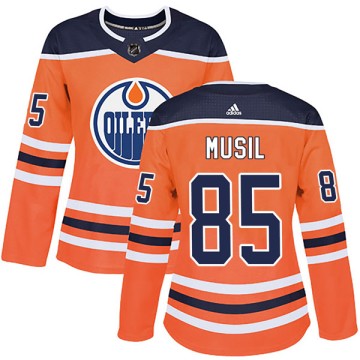 Authentic Adidas Women's David Musil Edmonton Oilers r Home Jersey - Orange