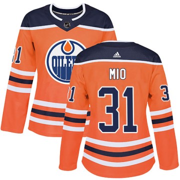 Authentic Adidas Women's Eddie Mio Edmonton Oilers r Home Jersey - Orange