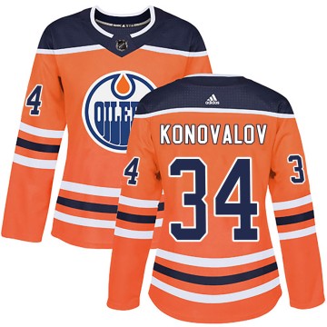 Authentic Adidas Women's Ilya Konovalov Edmonton Oilers r Home Jersey - Orange