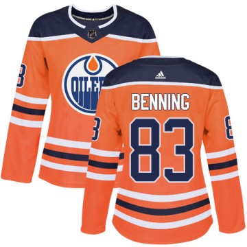Authentic Adidas Women's Matt Benning Edmonton Oilers Home Jersey - Orange