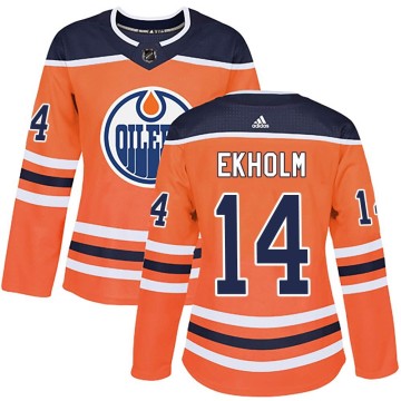 Authentic Adidas Women's Mattias Ekholm Edmonton Oilers r Home Jersey - Orange