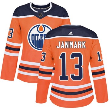 Authentic Adidas Women's Mattias Janmark Edmonton Oilers r Home Jersey - Orange