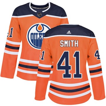 Authentic Adidas Women's Mike Smith Edmonton Oilers r Home Jersey - Orange