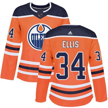 Authentic Adidas Women's Nick Ellis Edmonton Oilers r Home Jersey - Orange