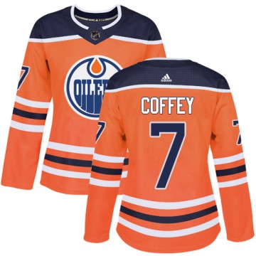 Authentic Adidas Women's Paul Coffey Edmonton Oilers Home Jersey - Orange