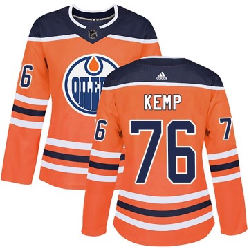 Authentic Adidas Women's Philip Kemp Edmonton Oilers r Home Jersey - Orange