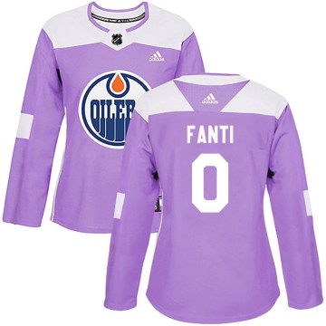 Authentic Adidas Women's Ryan Fanti Edmonton Oilers Fights Cancer Practice Jersey - Purple