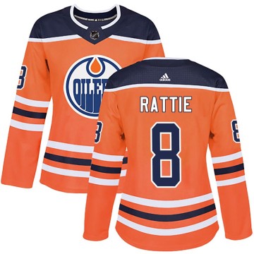 Authentic Adidas Women's Ty Rattie Edmonton Oilers r Home Jersey - Orange