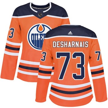 Authentic Adidas Women's Vincent Desharnais Edmonton Oilers r Home Jersey - Orange