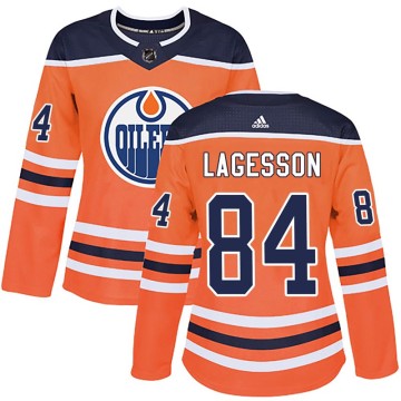 Authentic Adidas Women's William Lagesson Edmonton Oilers r Home Jersey - Orange