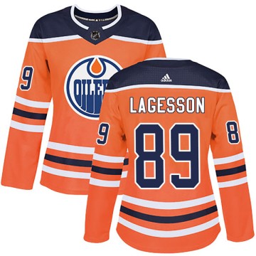 Authentic Adidas Women's William Lagesson Edmonton Oilers r Home Jersey - Orange
