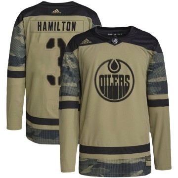 Authentic Adidas Youth Al Hamilton Edmonton Oilers Military Appreciation Practice Jersey - Camo