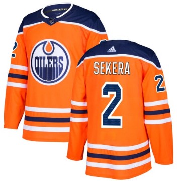Authentic Adidas Youth Andrej Sekera Edmonton Oilers Home Jersey - Orange