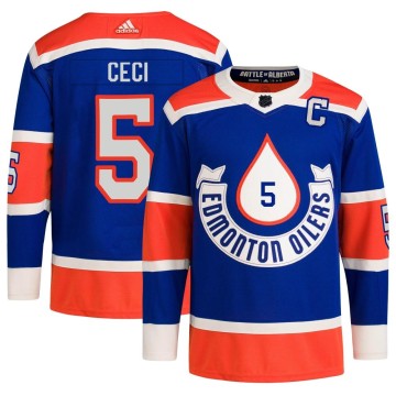Authentic Adidas Youth Cody Ceci Edmonton Oilers 2023 Heritage Classic Primegreen Jersey - Royal