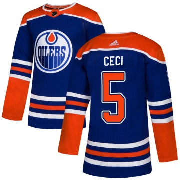 Authentic Adidas Youth Cody Ceci Edmonton Oilers Alternate Jersey - Royal