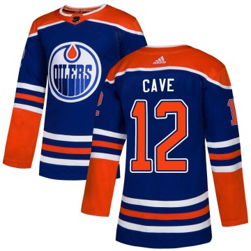 Authentic Adidas Youth Colby Cave Edmonton Oilers Alternate Jersey - Royal