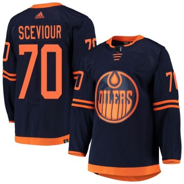 Authentic Adidas Youth Colton Sceviour Edmonton Oilers Alternate Primegreen Pro Jersey - Navy
