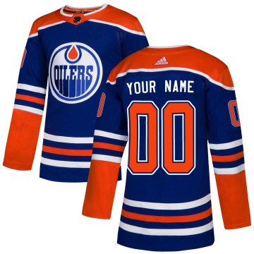 Authentic Adidas Youth Custom Edmonton Oilers Custom Alternate Jersey - Royal