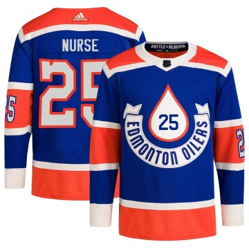 Authentic Adidas Youth Darnell Nurse Edmonton Oilers 2023 Heritage Classic Primegreen Jersey - Royal