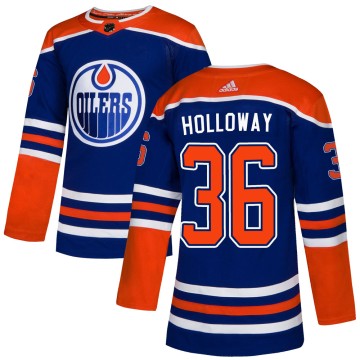 Authentic Adidas Youth Dylan Holloway Edmonton Oilers Alternate Jersey - Royal
