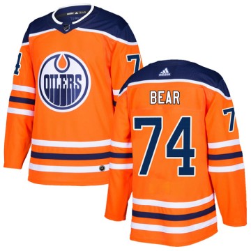 Authentic Adidas Youth Ethan Bear Edmonton Oilers r Home Jersey - Orange
