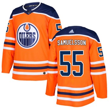 Authentic Adidas Youth Henrik Samuelsson Edmonton Oilers r Home Jersey - Orange