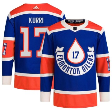 Authentic Adidas Youth Jari Kurri Edmonton Oilers 2023 Heritage Classic Primegreen Jersey - Royal