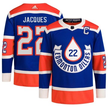 Authentic Adidas Youth Jean-Francois Jacques Edmonton Oilers 2023 Heritage Classic Primegreen Jersey - Royal