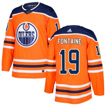 Authentic Adidas Youth Justin Fontaine Edmonton Oilers r Home Jersey - Orange