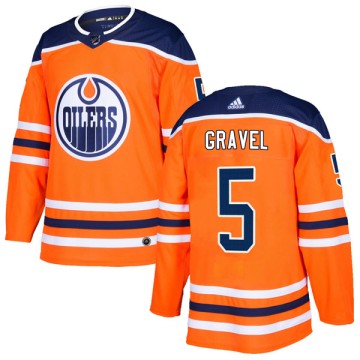 Authentic Adidas Youth Kevin Gravel Edmonton Oilers r Home Jersey - Orange