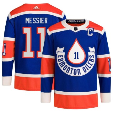 Authentic Adidas Youth Mark Messier Edmonton Oilers 2023 Heritage Classic Primegreen Jersey - Royal