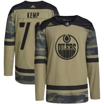 Authentic Adidas Youth Philip Kemp Edmonton Oilers Military Appreciation Practice Jersey - Camo