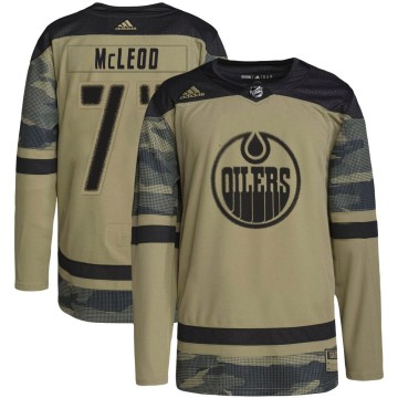 Authentic Adidas Youth Ryan McLeod Edmonton Oilers Military Appreciation Practice Jersey - Camo