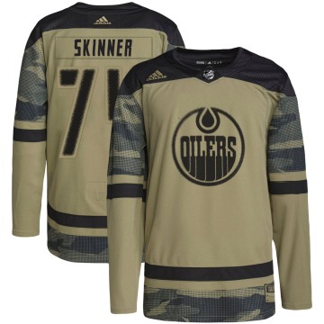 Authentic Adidas Youth Stuart Skinner Edmonton Oilers Military Appreciation Practice Jersey - Camo