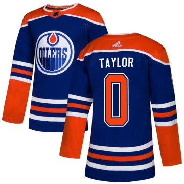 Authentic Adidas Youth Ty Taylor Edmonton Oilers Alternate Jersey - Royal