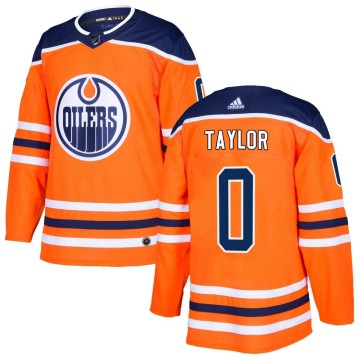 Authentic Adidas Youth Ty Taylor Edmonton Oilers r Home Jersey - Orange