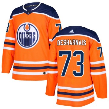 Authentic Adidas Youth Vincent Desharnais Edmonton Oilers r Home Jersey - Orange