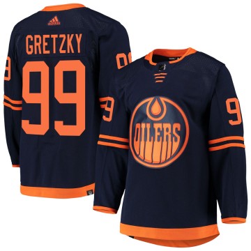 Authentic Adidas Youth Wayne Gretzky Edmonton Oilers Alternate Primegreen Pro Jersey - Navy