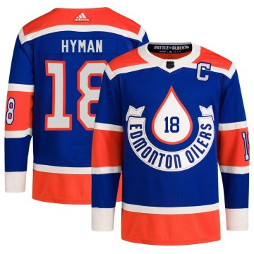 Authentic Adidas Youth Zach Hyman Edmonton Oilers 2023 Heritage Classic Primegreen Jersey - Royal