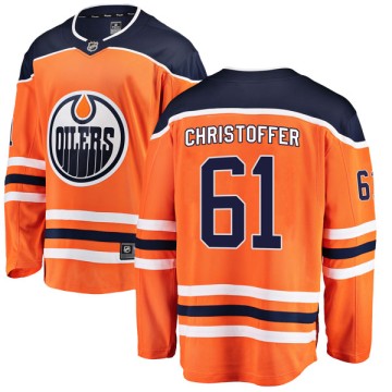 Authentic Fanatics Branded Men's Braden Christoffer Edmonton Oilers r Home Breakaway Jersey - Orange