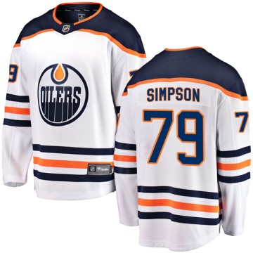 Authentic Fanatics Branded Men's Dillon Simpson Edmonton Oilers Away Breakaway Jersey - White