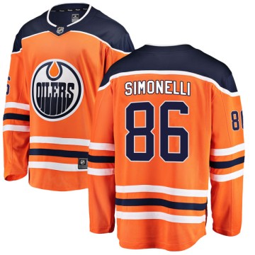 Authentic Fanatics Branded Men's Frankie Simonelli Edmonton Oilers r Home Breakaway Jersey - Orange