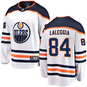 Authentic Fanatics Branded Men's Joey LaLeggia Edmonton Oilers Away Breakaway Jersey - White