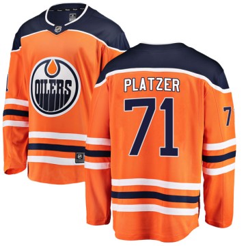 Authentic Fanatics Branded Men's Kyle Platzer Edmonton Oilers r Home Breakaway Jersey - Orange