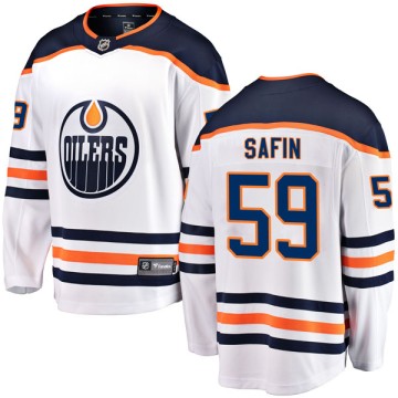 Authentic Fanatics Branded Men's Ostap Safin Edmonton Oilers Away Breakaway Jersey - White