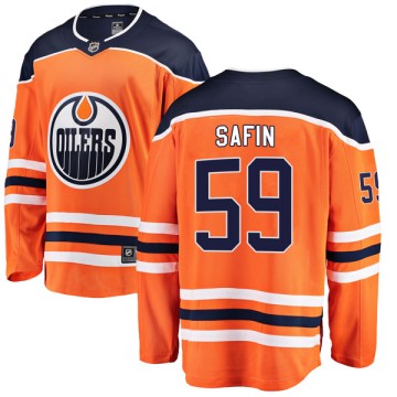 Authentic Fanatics Branded Men's Ostap Safin Edmonton Oilers r Home Breakaway Jersey - Orange
