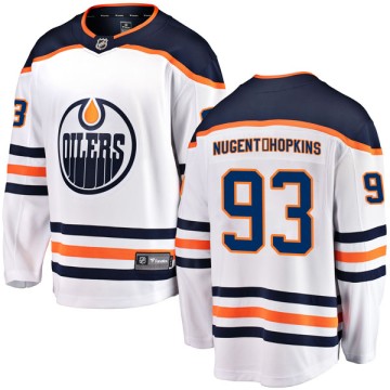 Authentic Fanatics Branded Men's Ryan Nugent-Hopkins Edmonton Oilers Away Breakaway Jersey - White