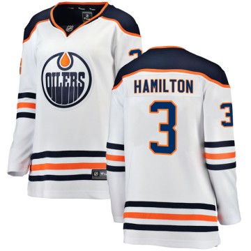 Authentic Fanatics Branded Women's Al Hamilton Edmonton Oilers Away Breakaway Jersey - White