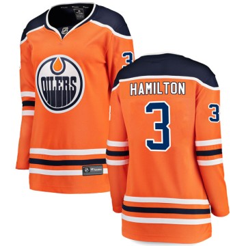 Authentic Fanatics Branded Women's Al Hamilton Edmonton Oilers r Home Breakaway Jersey - Orange